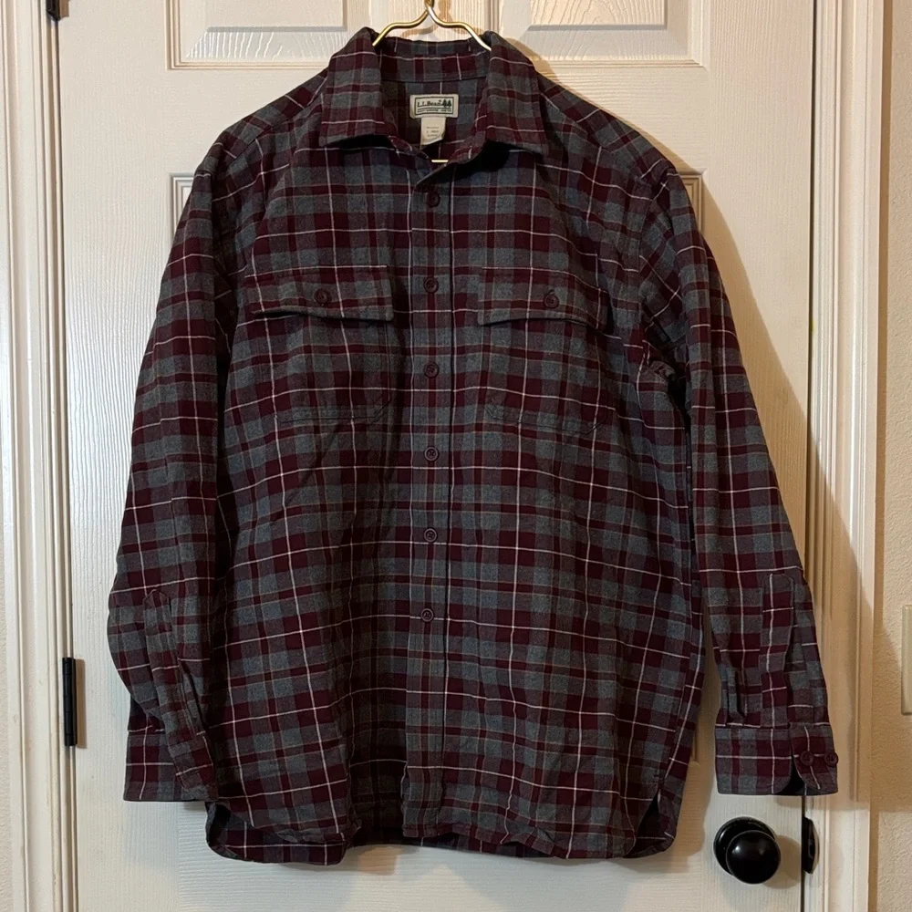L.L. Bean Plaid Shirt heavy flannel - Picture 1 of 4